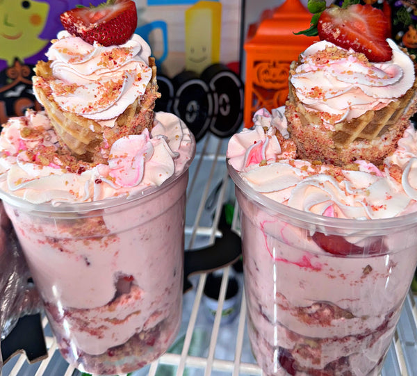 Strawberry Cheesecake Stuffed Waffle Cone